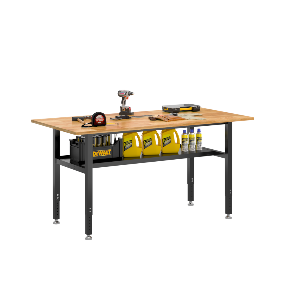 Heavy-Duty Industrial Packing Table –72"×36", Full-Width Lower Shelf_4Dock